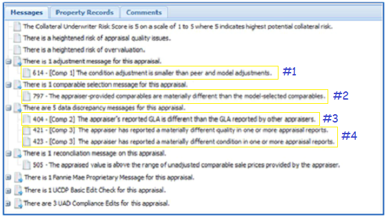Collateral Underwriter Example Appraisal Message